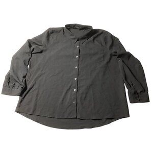Mine Too: Women's Black Long Sleeve Button Down Blouse, Size 3X